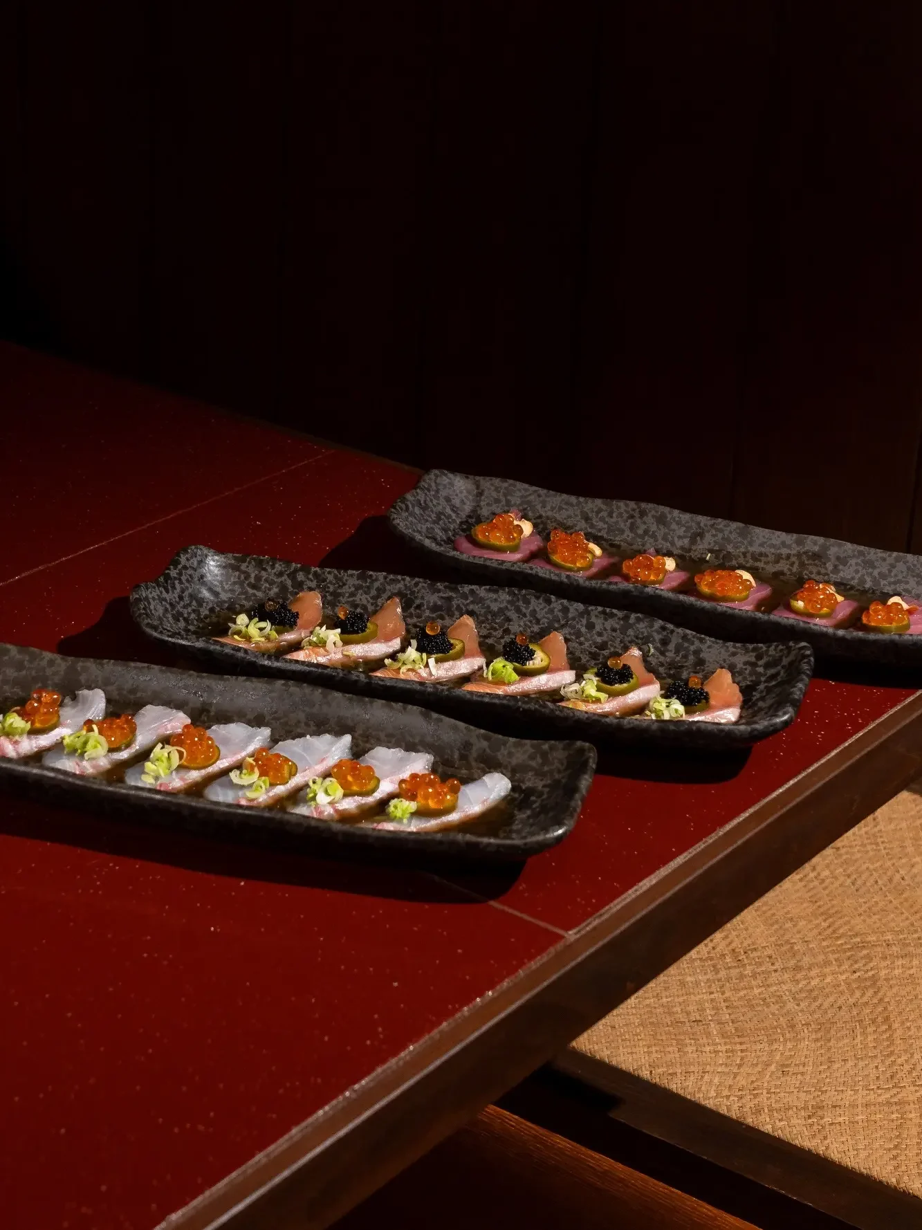Elegant Japanese dining presentation in a refined Ubud restaurant