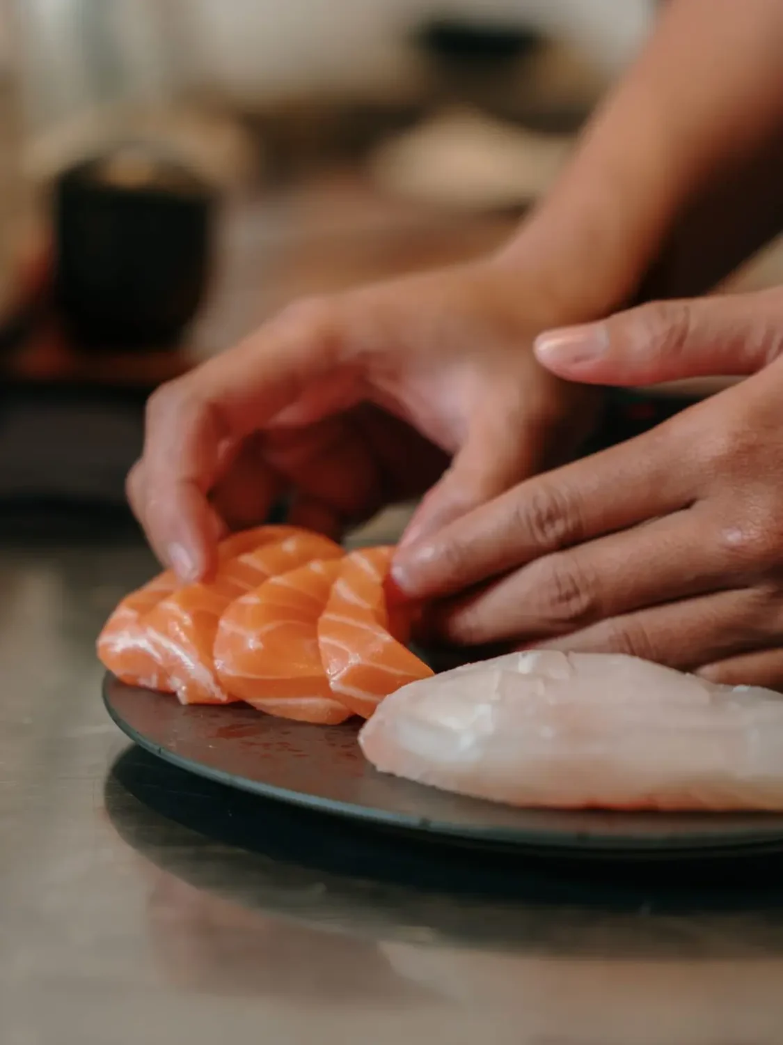 Sophisticated Japanese dining atmosphere with attentive culinary service in Ubud